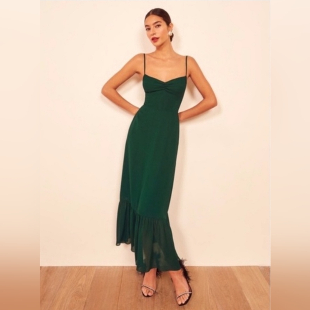 Reformation Emersyn Dress Emerald Green/Forrest Green size 10